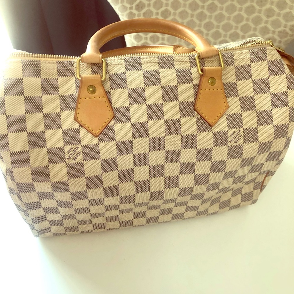 💯 Authentic! Louis Damier Azur Speedy!